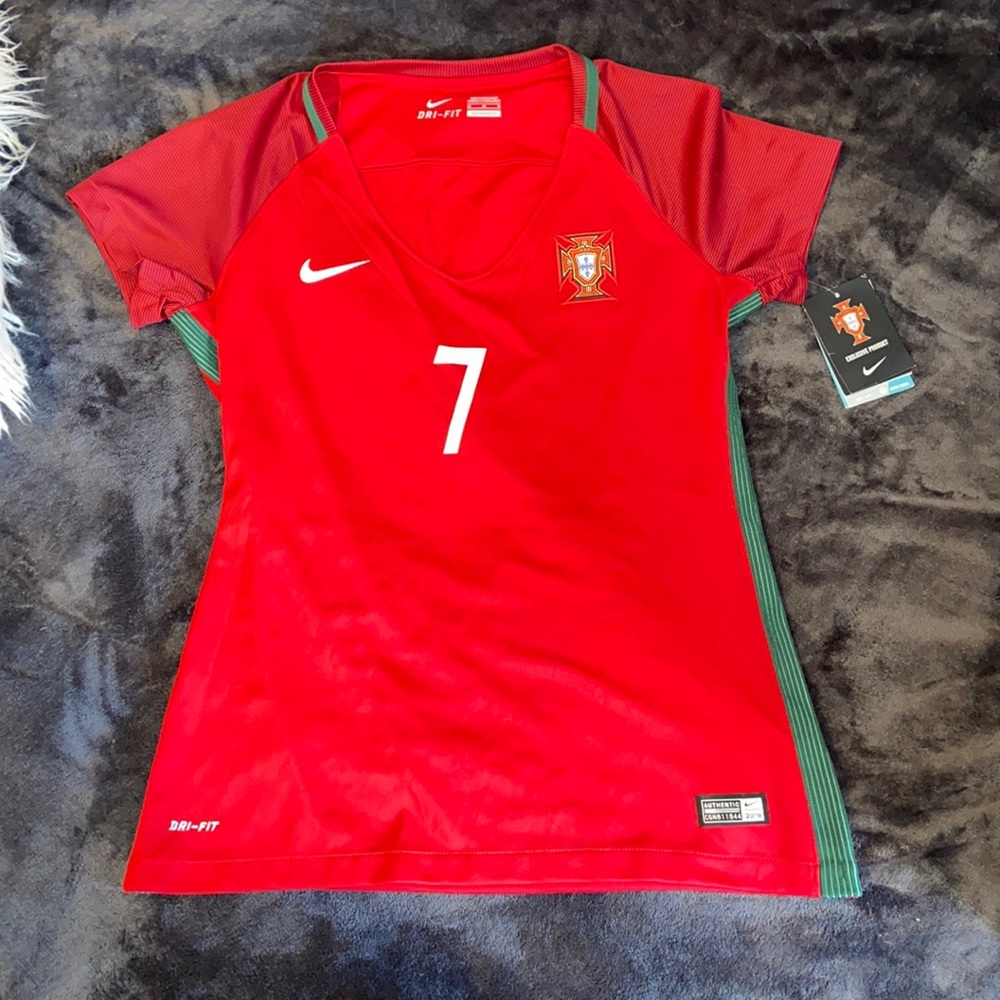 Women’s Cristiano Ronaldo Authentic 2016 Portugal Nike Dri-Fit Jersey WITH TAGS